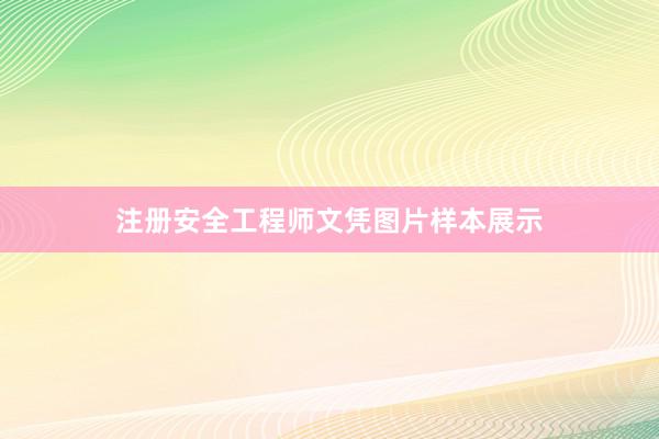 注册安全工程师文凭图片样本展示